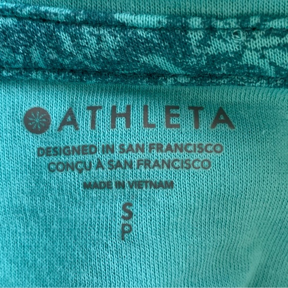 Athleta Sundown Alliance Hoodie Sweatshirt Small Flower Blue Texture Borealis - Picture 6 of 8